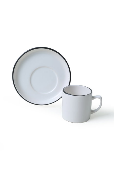 Hermia Juego de tazas de café de gres Blanco mate